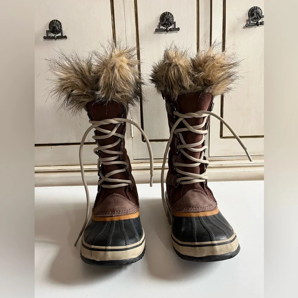 Women’s JOAN OF ARCTIC WATERPROOF BOOT Faux fur lined, WATERPROOF SUEDE, Brown 7